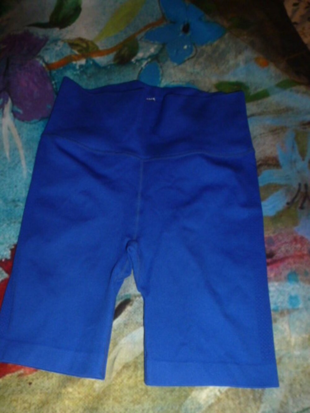 Love & Sports Blue High-Waisted Bike/Yoga Shorts – Size Large | Stretchy Active